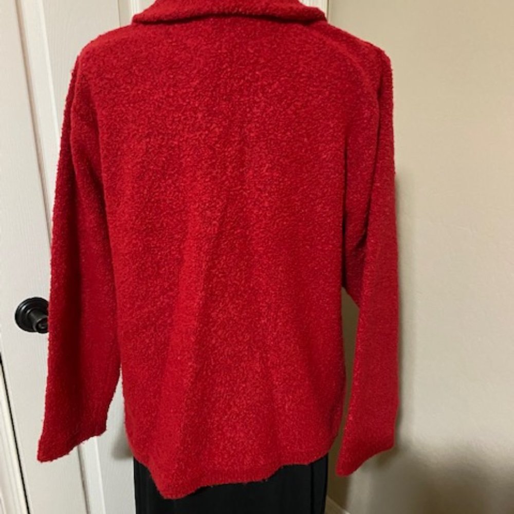 Marisa Christina sweater, Large, Red, Cardigan, button front. - Picture 3 of 5